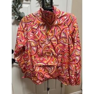 EUC Coldwater Creek pullover windbreaker 1/2 zip pocket long sleeve jacket 1X
